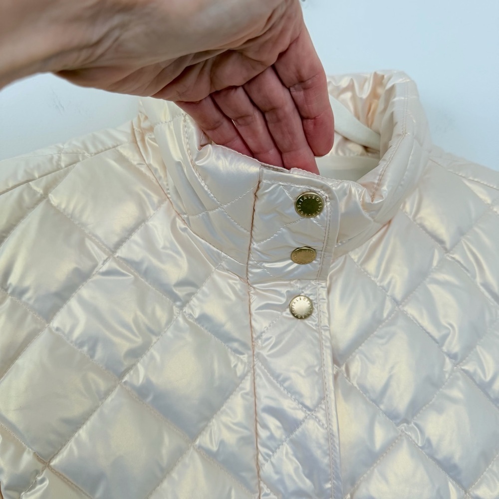 TALBOTS QUILTED DOWN PUFFER VEST PEARLIZED CLOUD Outdoor Size Large - Picture 4 of 11